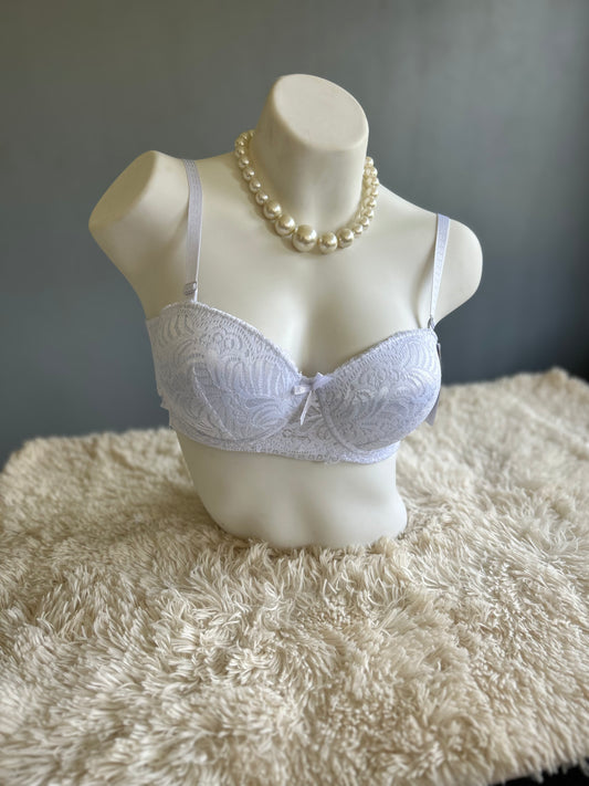 SOUTIEN-GORGE BALCONNET COQUE EN DENTELLE BLANC ELEGANT